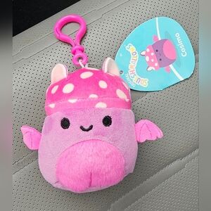 Squishmallows Cosimo The Mushroom Bat Pink and Purple Plush Keychain NWT